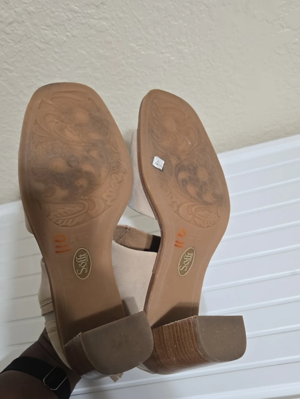 Beige Open-Toe Block Heel Sandal
